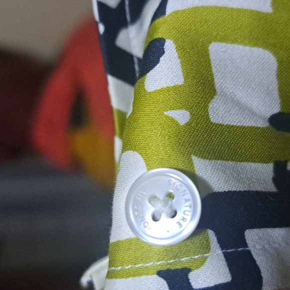 🗽Jones New York Collection Size M  lime green & navy blue ⛓️ chain link design - Picture 7 of 7